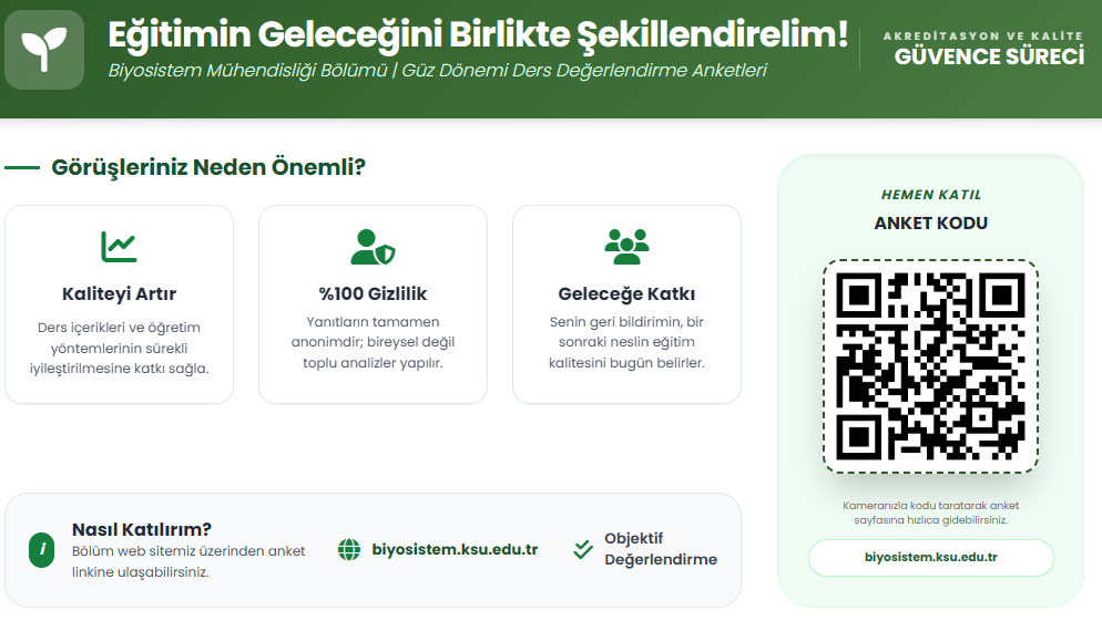 Dönem Sonu Ders Değerlendirme Anketi